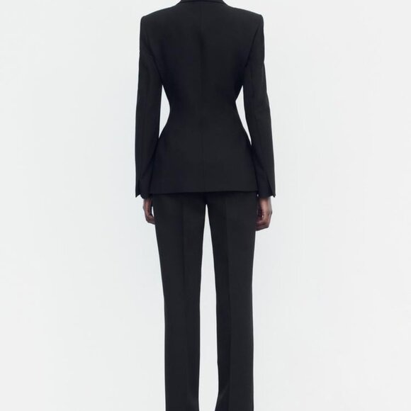 ZARA SATIN COLLAR BLAZER - Picture 6 of 10